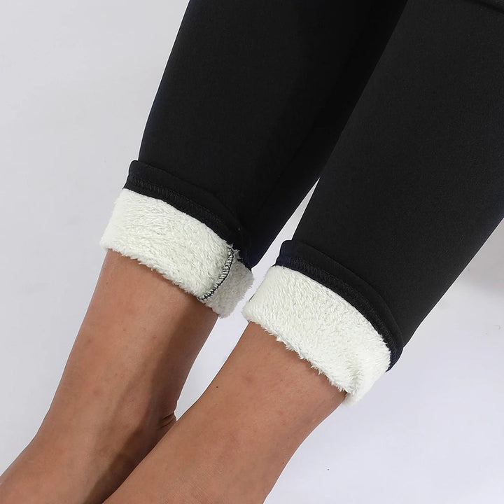 Damen Thermo Leggings gefüttert | Warme Winterleggings mit hohem Bund und Stretch für Fitness, Outdoor und Alltag