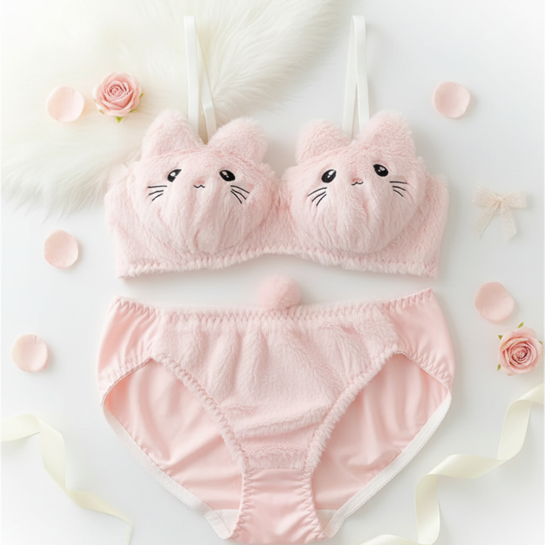Pehmeä stretch-plush alusvaatesetti naisille | Ei kaaritukea, mukava &amp; imarteleva | Talveen sopiva kodikas ilme | M-XL | 6 mallia