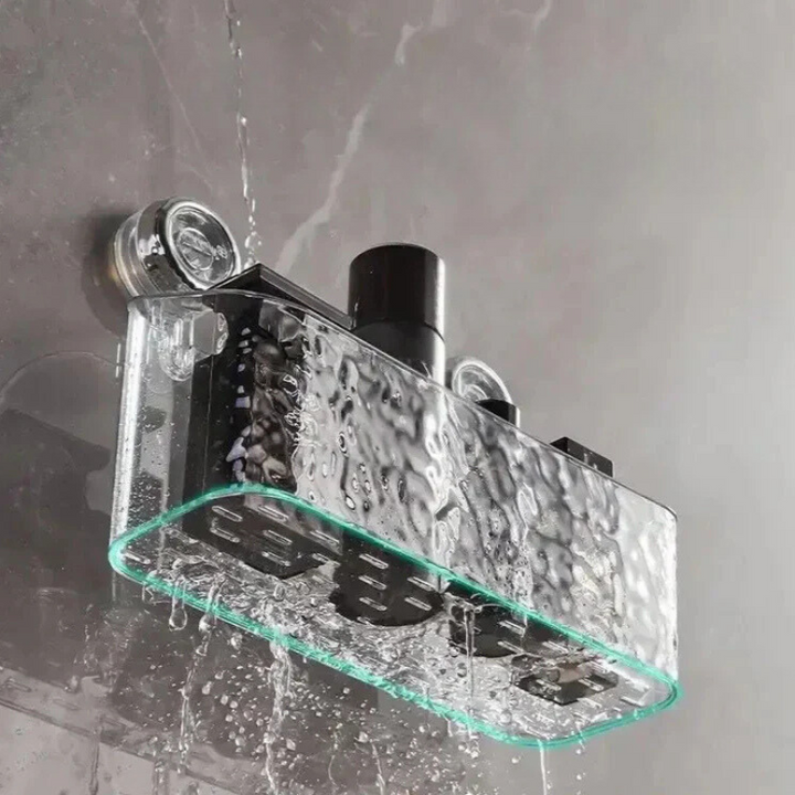 Bohrerfreier Badezimmer-Organizer mit Saugnäpfen | Sicherer Halt &amp; schnelle Montage | Für Dusche, Fliesen &amp; glatte Wände