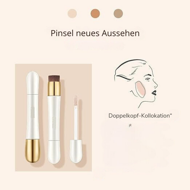 2-in-1 foundation stick + anti-wrinkle concealer 7 g | High coverage &amp; waterproof | With brush | 3 shades