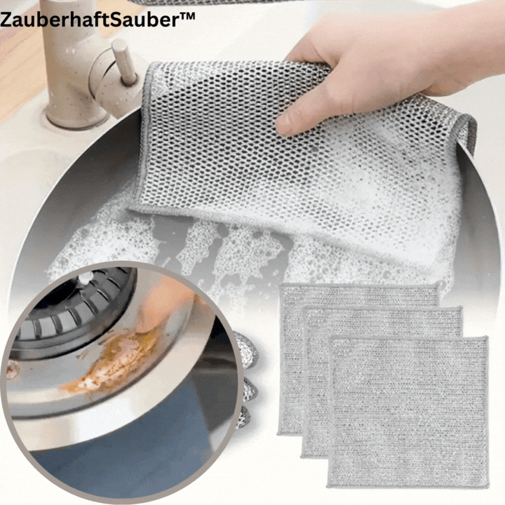 Reinigungstücher kratzfrei für Küche &amp; Haushalt | Stark gegen Fett, viel Schaum &amp; saugstark | 10er Set 20x20 cm