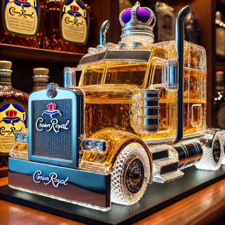 Whiskeyflasche | Glas-Dekanter in Sattelschlepper-Form für Bar &amp; Man Cave