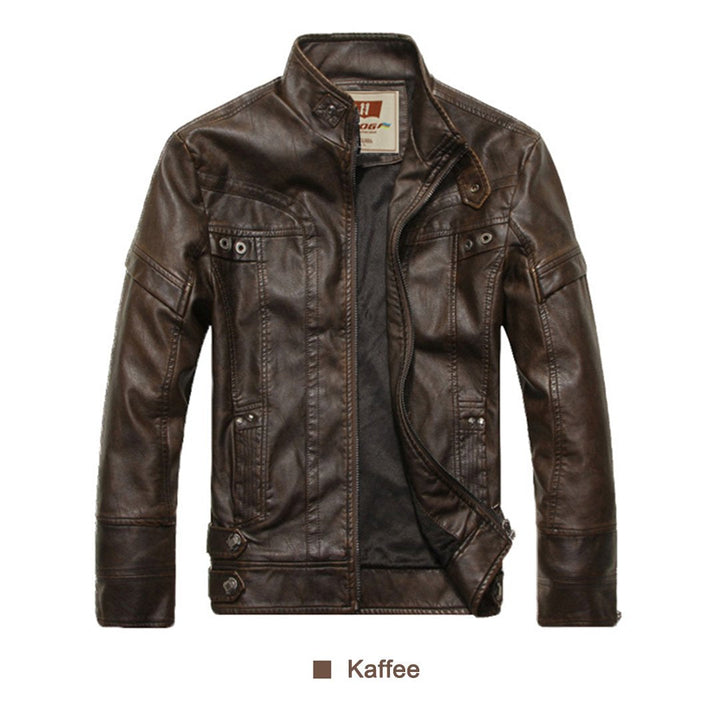 PU Lederjacke | Damen Kunstlederjacke mit geripptem Saum im lässigen Stil