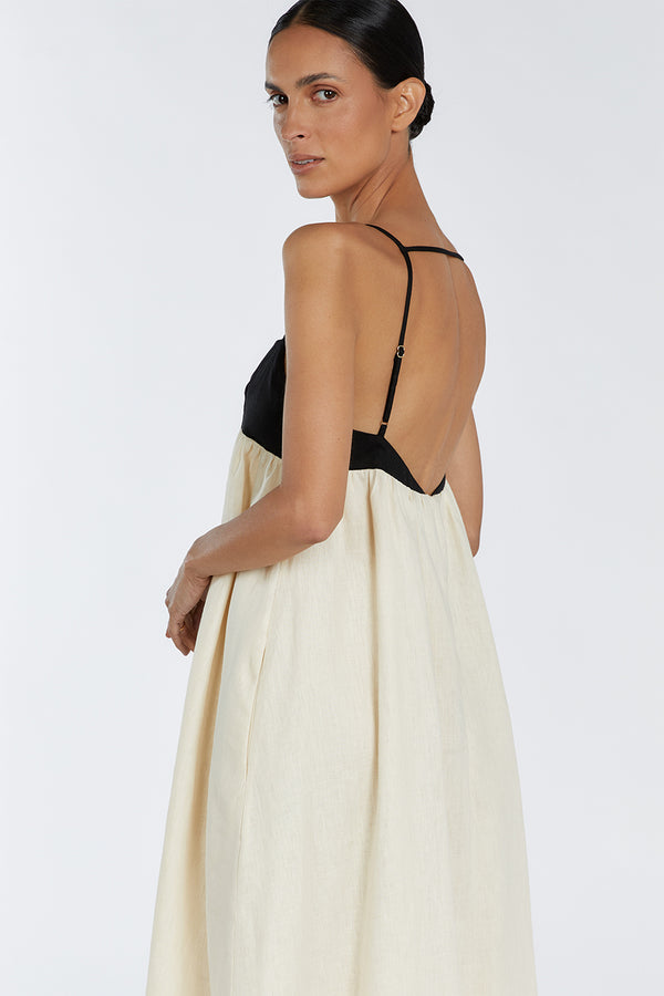 Damen Leinen Maxikleid mit Verstellbaren Trägern | Luftiges Sommerkleid mit Quadratischem Ausschnitt | Elegantes Freizeitkleid