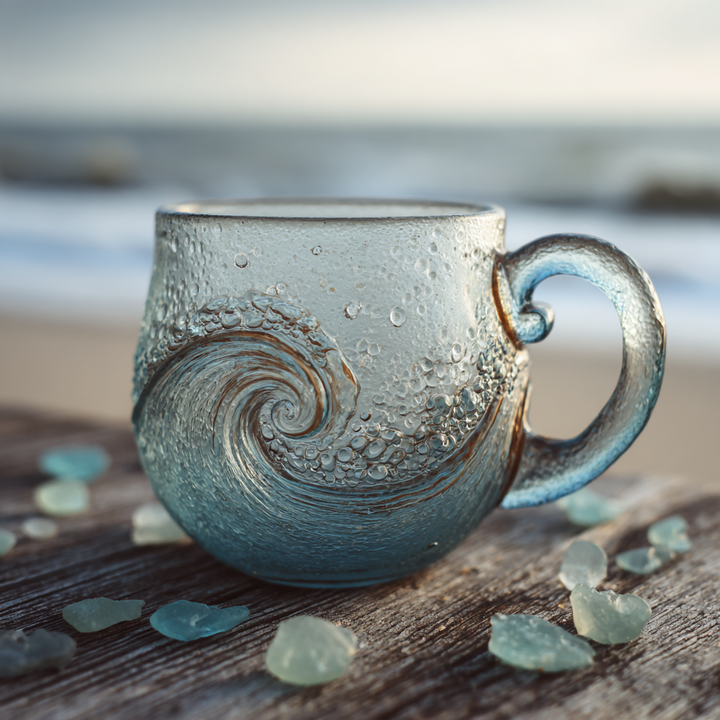 OceanWhirl – Handmade glass cup