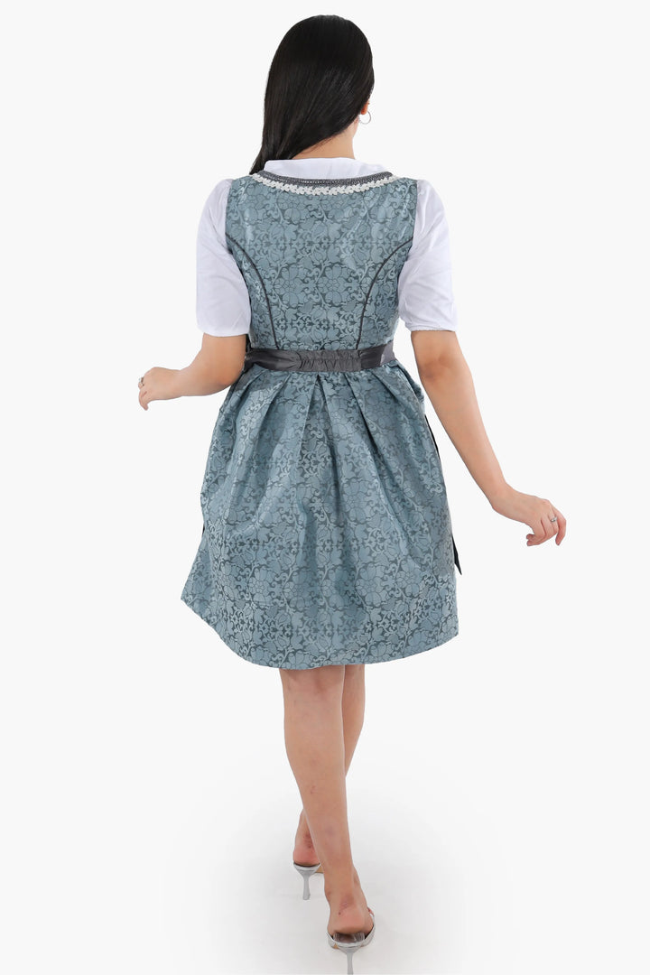 Mini Dirndl Damen | Trachtenkleid mit strukturiertem Mieder, Schürze und A-Linien-Rock für Oktoberfest