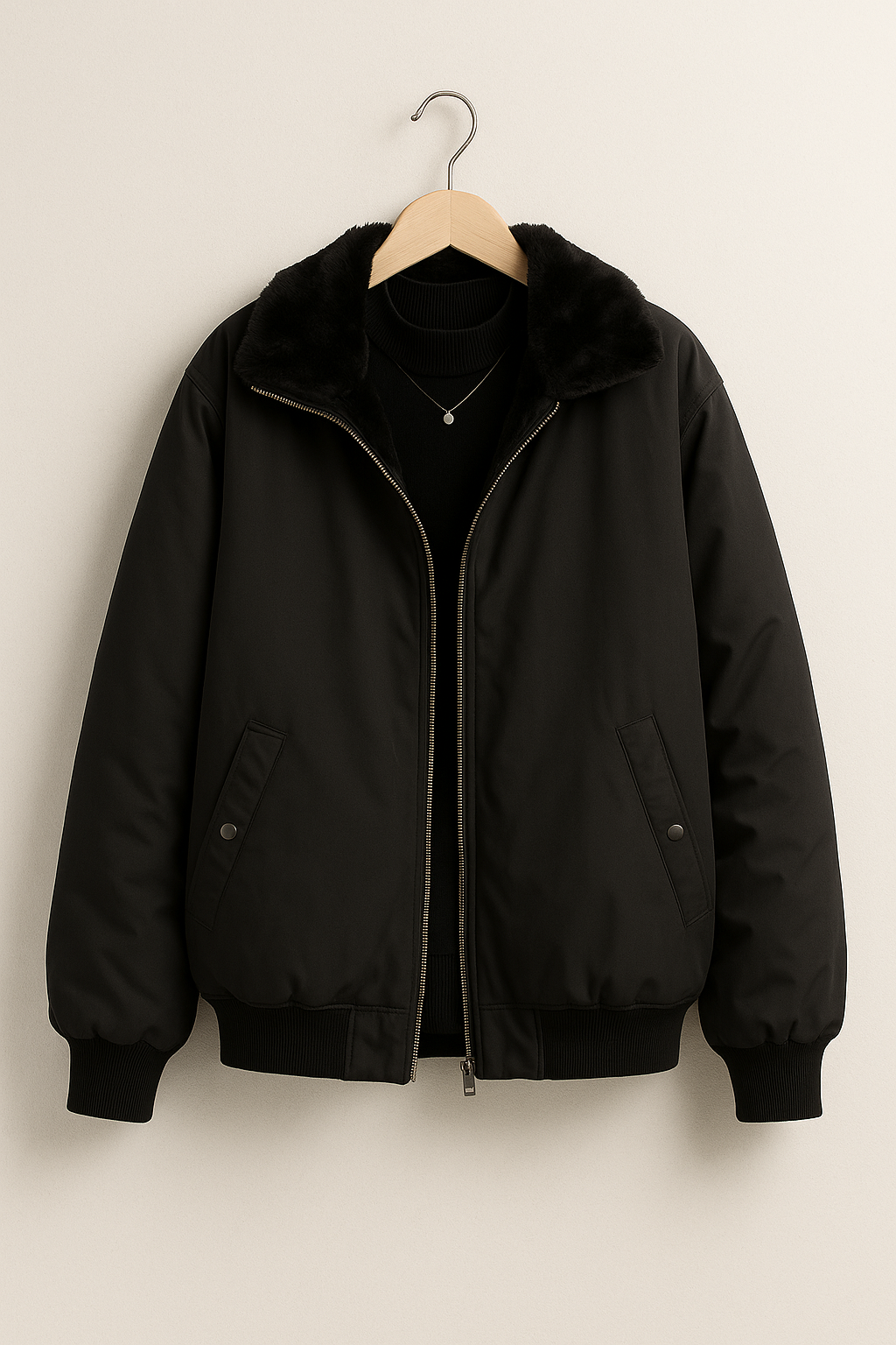 Damen Oversize Winterjacke mit Fleecefutter | Warme Jacke mit Reißverschluss, breiten Bündchen und geräumigen Taschen