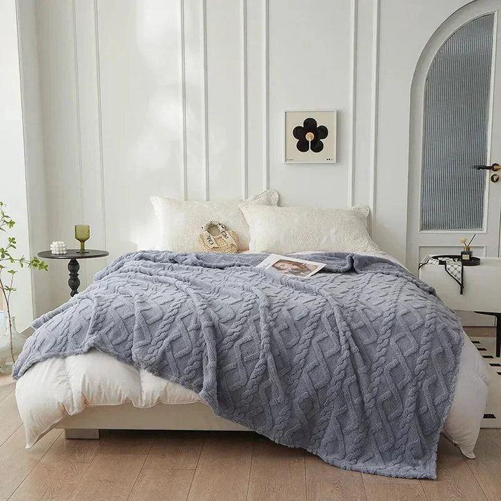 Wolldecke wendbar | Gepolsterte Decke mit glatter Rückseite und maschinenwaschbarem Design für Sofa und Bett