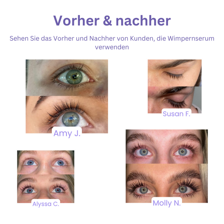 Sérum de croissance des cils avec applicateur fin | Nourrit &amp; renforce les cils | Pour plus de volume &amp; éclat soigné | Doux pour la ligne des paupières