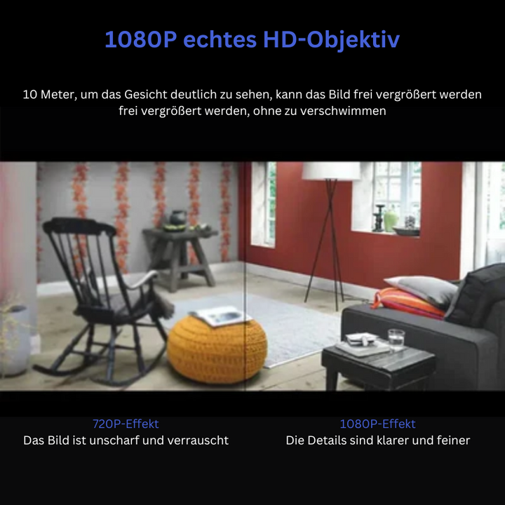 Mini WiFi megfigyelő kamera 1080p HD | Éjjellátó és mozgásérzékelő appos élőképpel | Körbeforgó felvétel, MicroSD max. 128 GB-ig