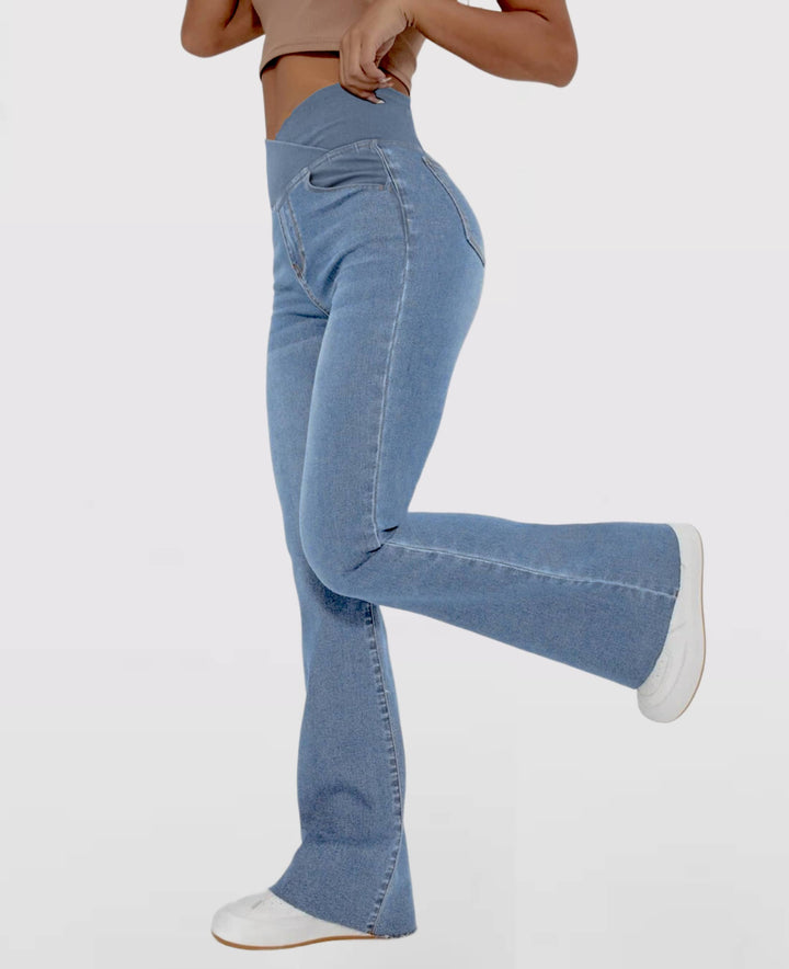 Women’s high-waist stretch jeans | shaping, adjustable waistband | comfortable fit for everyday | versatile with sneakers &amp; heels
