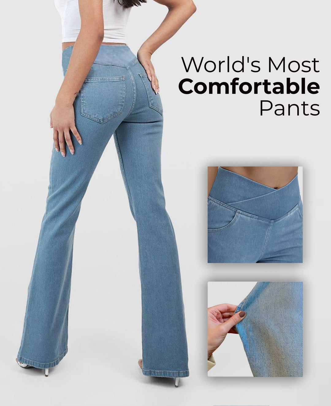 Women’s high-waist stretch jeans | shaping, adjustable waistband | comfortable fit for everyday | versatile with sneakers &amp; heels