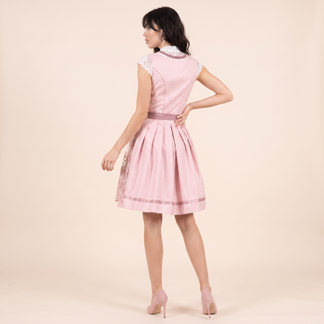 Damen Dirndl | Trachtenkleid mit bestickter Schürze und Perlen-Applikationen