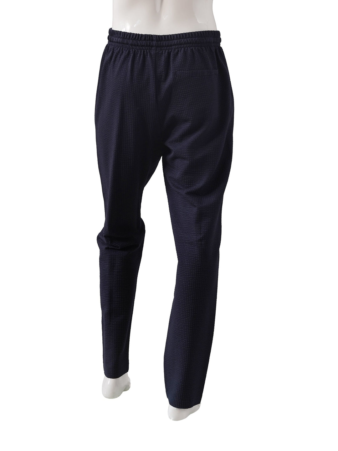 Herren Joggpant | Dunkelblaue Seersucker-Hose mit luftigem Sommermaterial