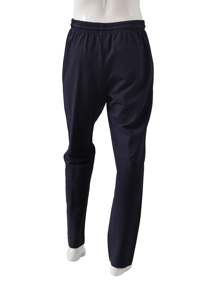 Herren Joggpant | Dunkelblaue Seersucker-Hose mit luftigem Sommermaterial