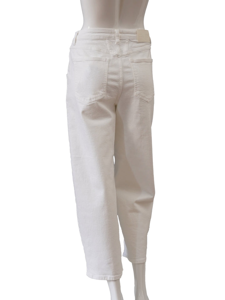 Damen Boyfriend Jeans | Weiße verkürzte Jeans mit entspannter Passform