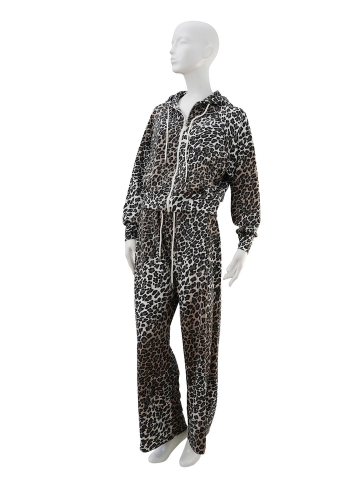 Damen Jogginghose | Leo-Print Joggpant mit weichem Stretch-Material und lockerem Schnitt