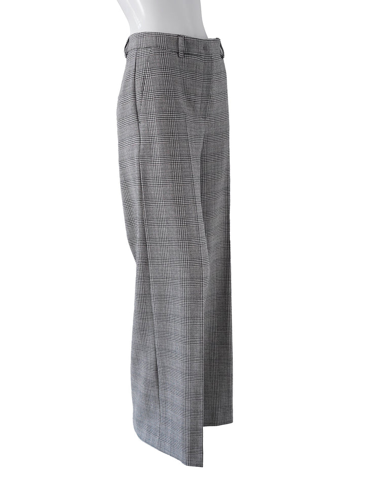 Damen Hose | Shiloh Prince-of-Wales-Karo mit hohem Bund und weitem geradem Bein