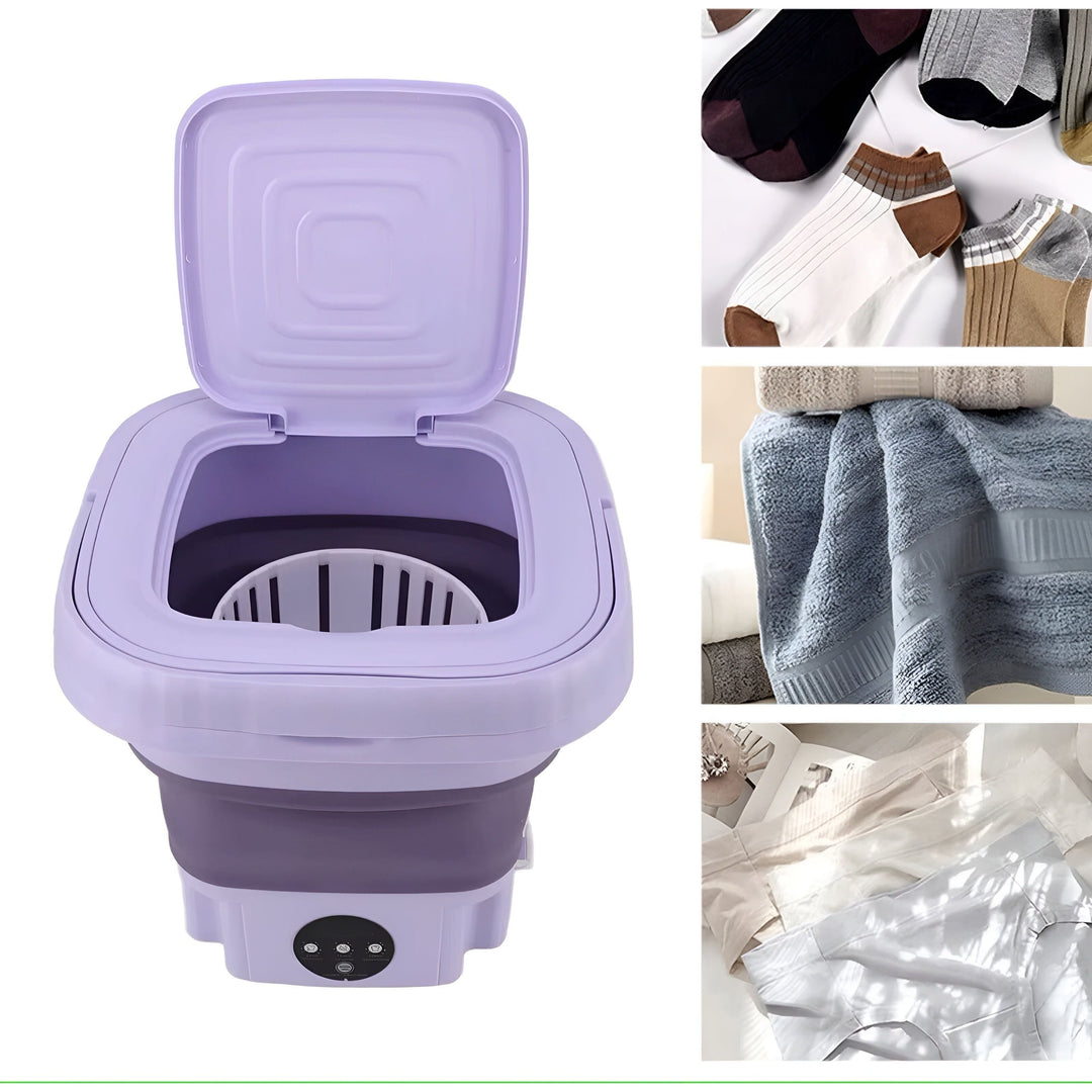 Faltbare Mini-Waschmaschine mit Schleuderfunktion | Tragbare Reisewaschmaschine | Platzsparend für Camping &amp; Zuhause