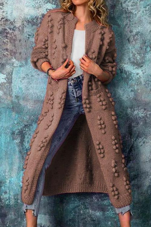 Damen lange Strickjacke im Trenchstil | Weicher, wärmender Long Cardigan mit fließendem Schnitt für Herbst und Winter