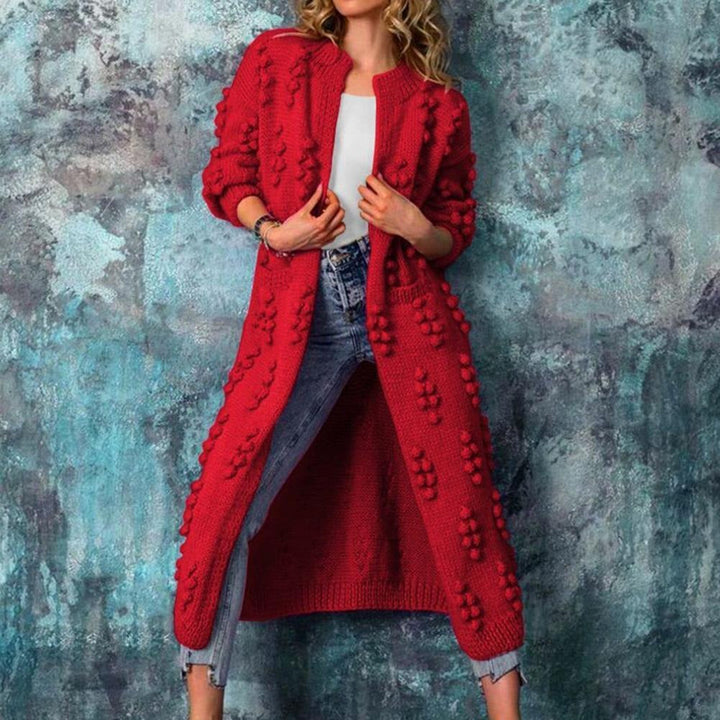 Damen lange Strickjacke im Trenchstil | Weicher, wärmender Long Cardigan mit fließendem Schnitt für Herbst und Winter