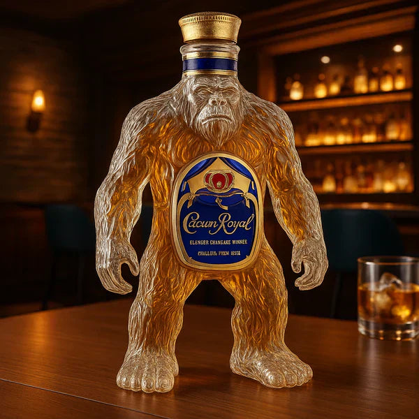 Bottiglia di whisky Bigfoot in vetro | Design scultoreo per collezionisti e appassionati di whisky | 370 ml, decorativa e appariscente