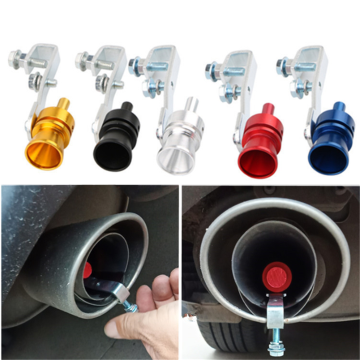 Sifflet d’échappement effet turbo pour voiture | Effet universel « Turbo/Blow-Off » | Alliage d’aluminium | Choix de couleur noir–argent
