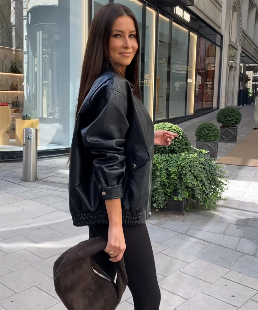 Lederjacke Damen | Oversize Jacke in Lederoptik