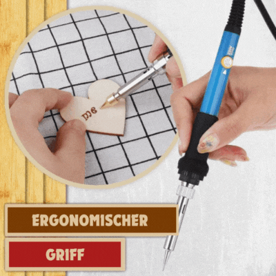 Pyrographie-Brennset 60W | Brandmalerei-Set mit 28 Brennspitzen und einstellbarer Temperatur für Holz und Leder