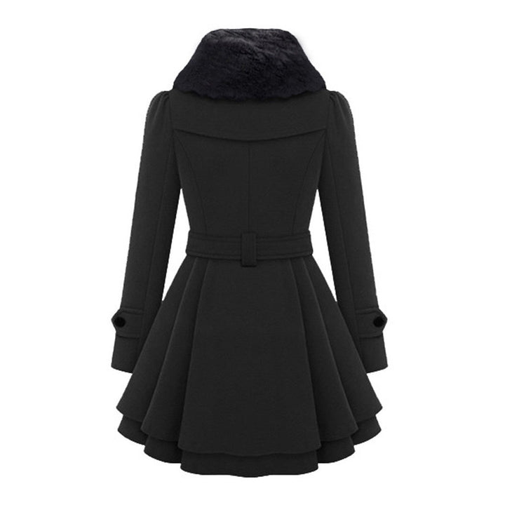Damen Winterjacke lang mit Gürtel | Taillierte Jacke mit Kapuze, Knopfverschluss und Seitentaschen für kalte Tage