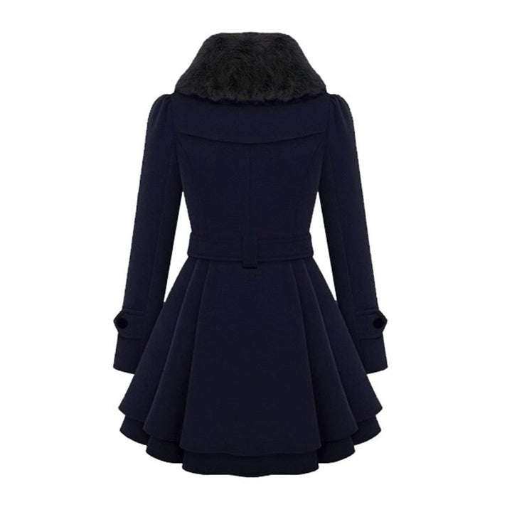Damen Winterjacke lang mit Gürtel | Taillierte Jacke mit Kapuze, Knopfverschluss und Seitentaschen für kalte Tage