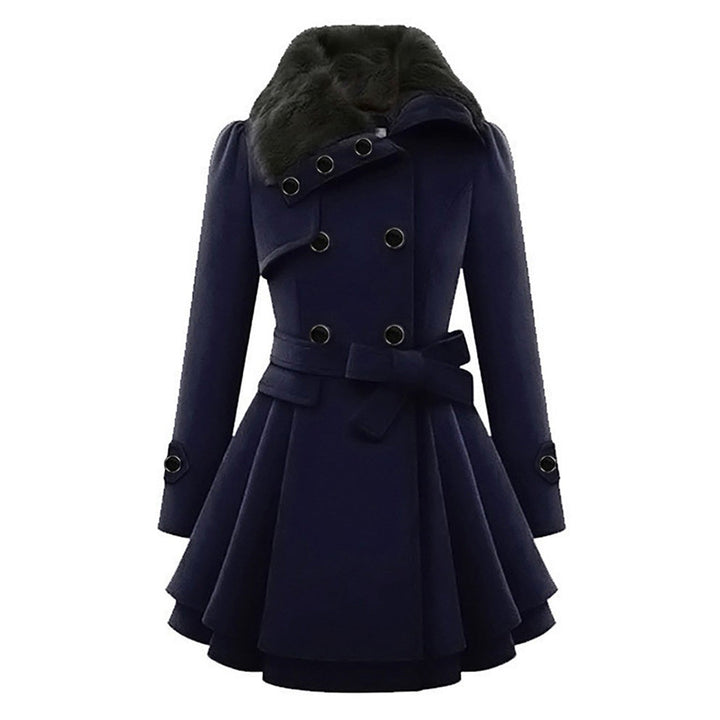 Damen Winterjacke lang mit Gürtel | Taillierte Jacke mit Kapuze, Knopfverschluss und Seitentaschen für kalte Tage