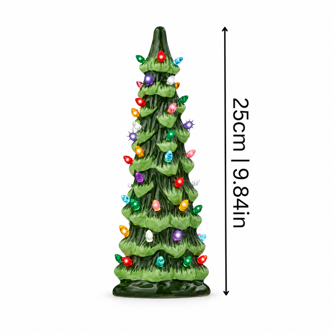 LED Weihnachtsbaum | Batteriebetriebene Tischdekoration mit bunten Lichtern, Timerfunktion und klassischer Baumform für Weihnachten