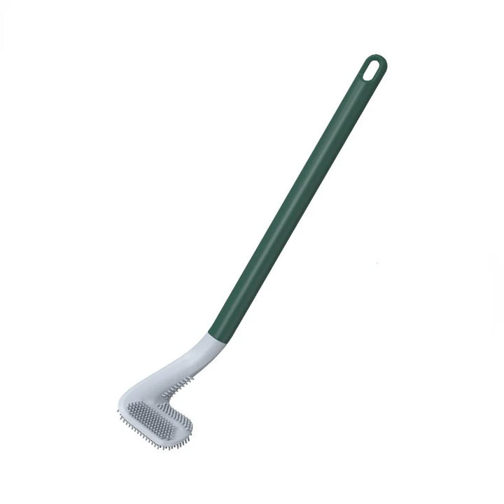 Silikon-Toilettenbürste mit flexiblem Dreieckkopf | WC-Bürste mit selbstklebender Wandhalterung für hygienische Reinigung