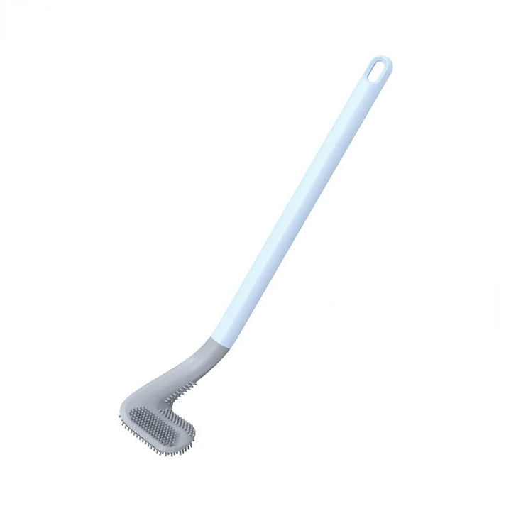Silikon-Toilettenbürste mit flexiblem Dreieckkopf | WC-Bürste mit selbstklebender Wandhalterung für hygienische Reinigung