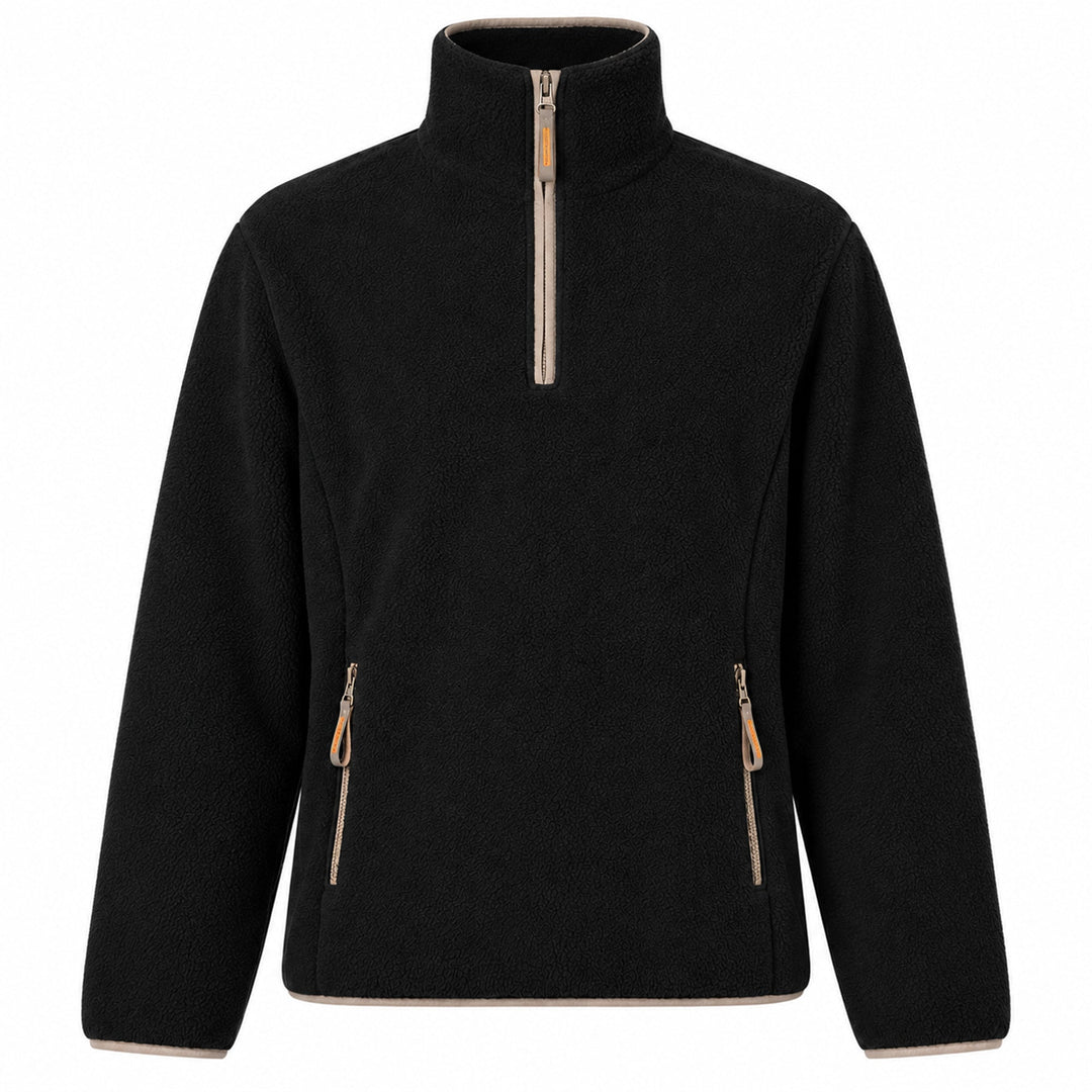 Herren Halfzip Pullover mit Stehkragen | Bequemer Schnitt mit kurzem Reißverschluss und zwei seitlichen Reißverschlusstaschen