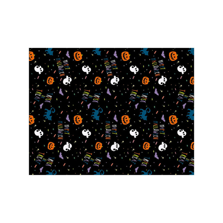 Halloween Tischdecke Kürbis | Schwarze Happy-Halloween Tischdekoration mit Kürbissen und Gruselmotiven für Halloween-Partys