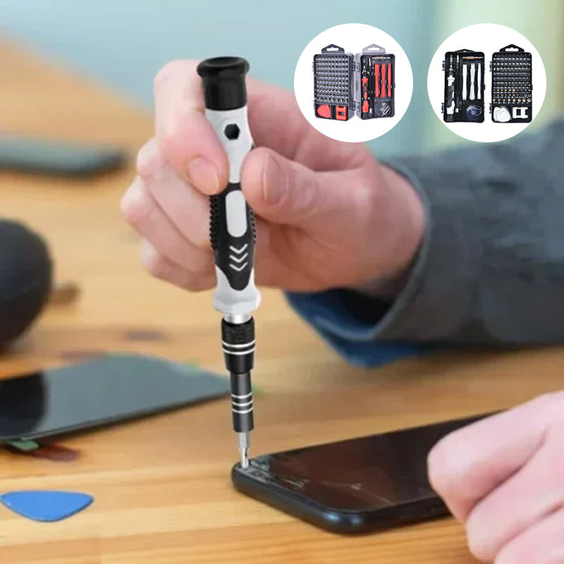 Präzisions-Schraubendreher Set | 115-in-1 mit 98 magnetischen Bits für Handy, Laptop und Feinmechanik
