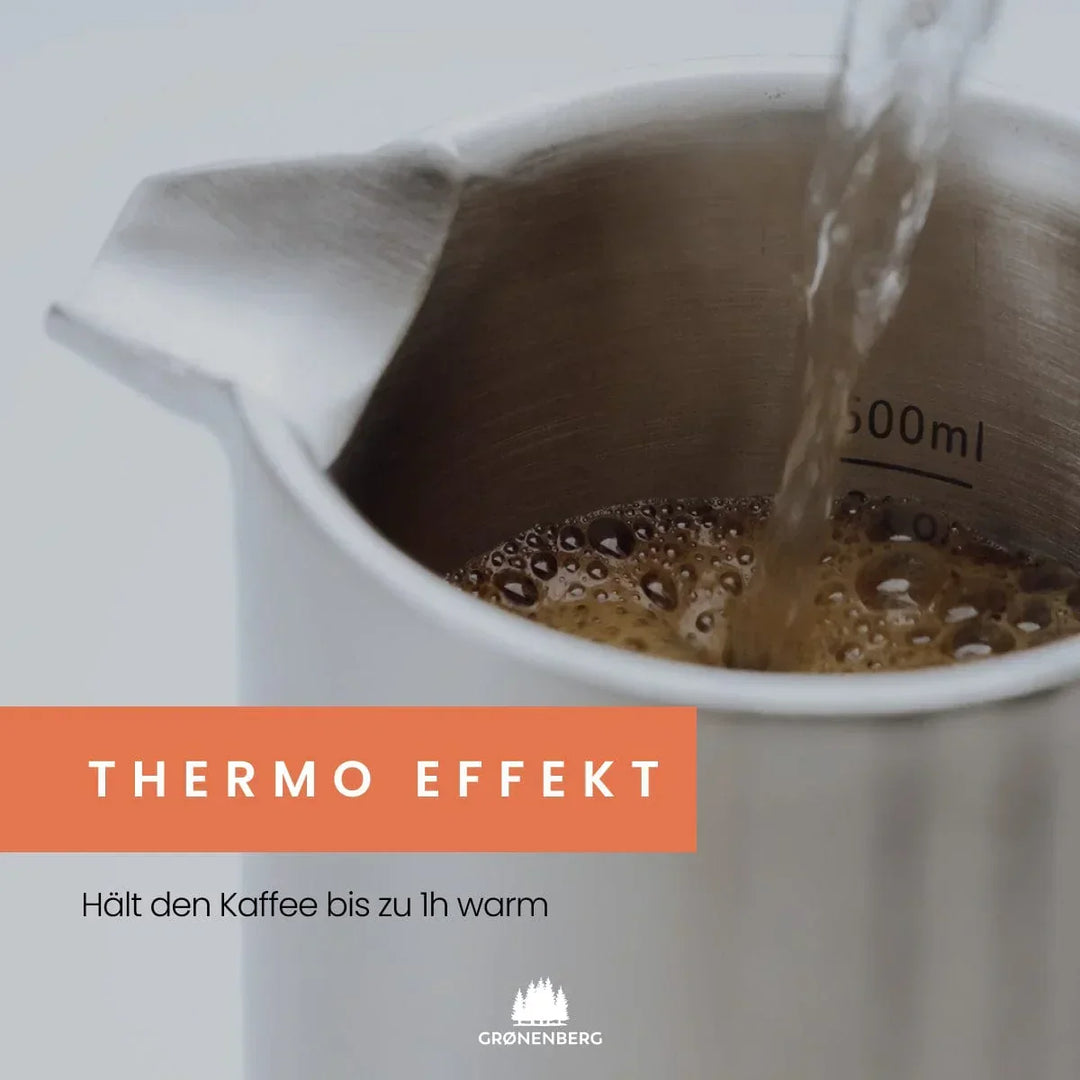 French Press aus Edelstahl | 350 ml Kaffeepresse mit doppelwandiger Isolierung