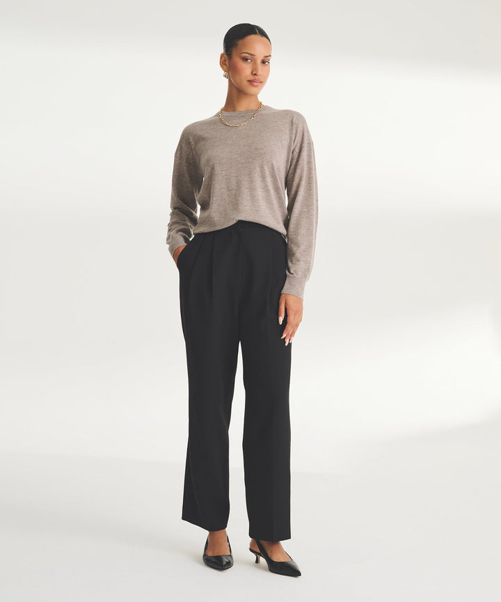 Damen Feinstrickpullover mit Rundhals | Leichter Strickpullover mit geradem Schnitt und weichen Bündchen für Alltag und Übergang