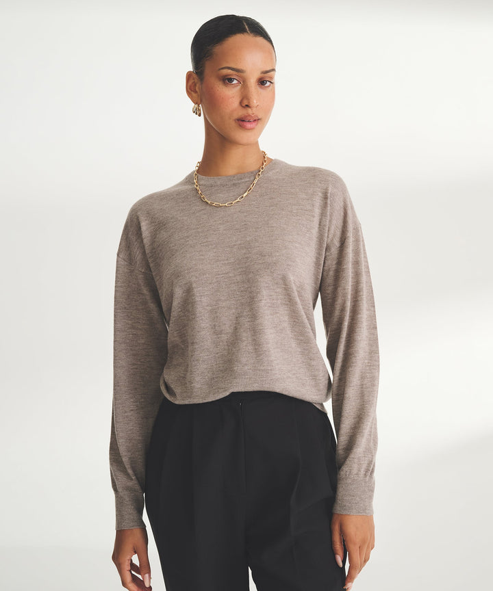 Damen Feinstrickpullover mit Rundhals | Leichter Strickpullover mit geradem Schnitt und weichen Bündchen für Alltag und Übergang