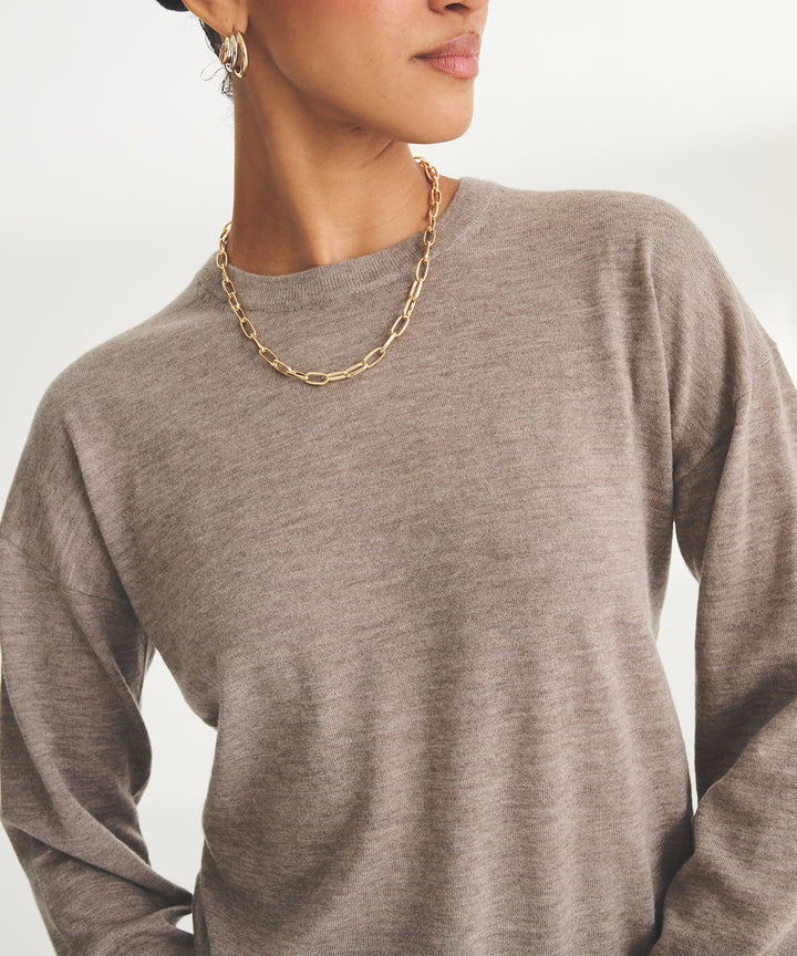 Damen Feinstrickpullover mit Rundhals | Leichter Strickpullover mit geradem Schnitt und weichen Bündchen für Alltag und Übergang