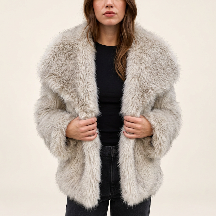 Damen Kunstfelljacke | Weiche Oversize-Jacke mit lockerem Schnitt und wärmendem Design für Herbst, Winter und elegante Outfits