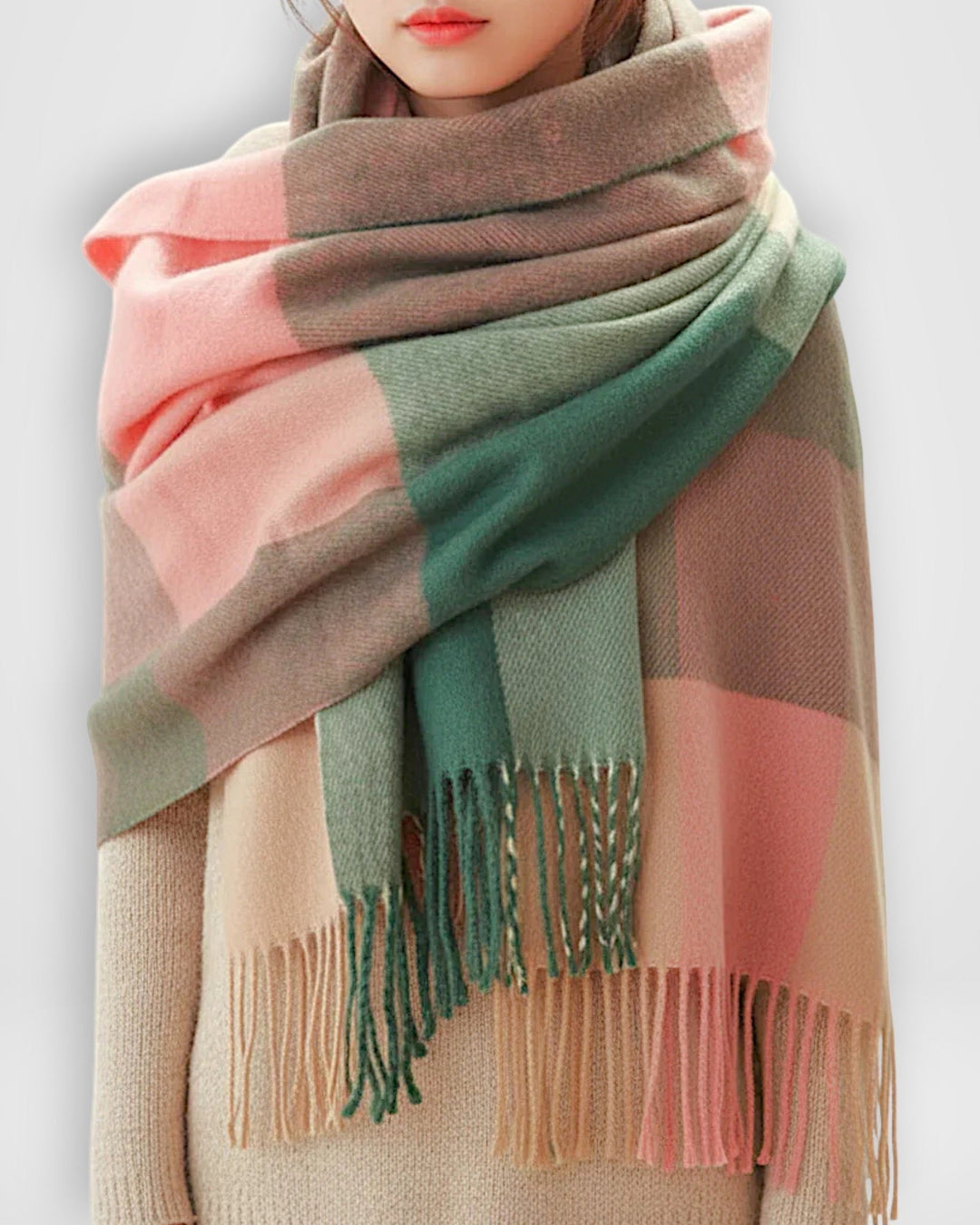 Damen Schal mit Karomuster 180 x 50 cm | Weicher, wärmender Winterschal im großzügigen Format für Alltag und elegante Outfits
