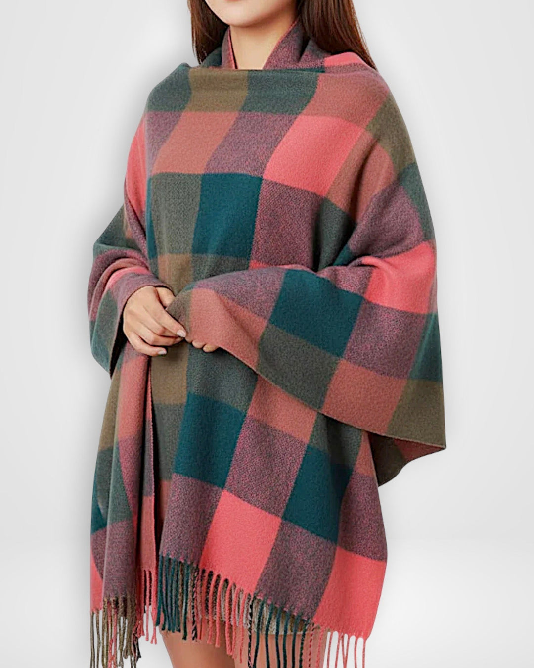 Damen Schal mit Karomuster 180 x 50 cm | Weicher, wärmender Winterschal im großzügigen Format für Alltag und elegante Outfits