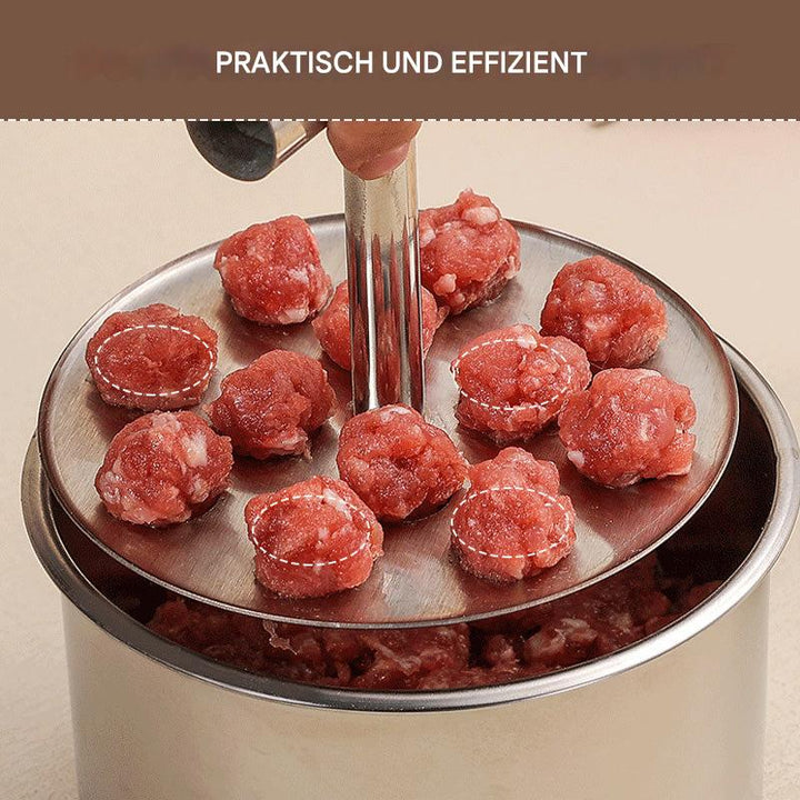 Fleischbällchen-Former aus Edelstahl | Gleichmäßige Portionen in Sekunden | Sauberer Griff &amp; spülmaschinengeeignet | Für Fleisch, Gemüse &amp; Reis
