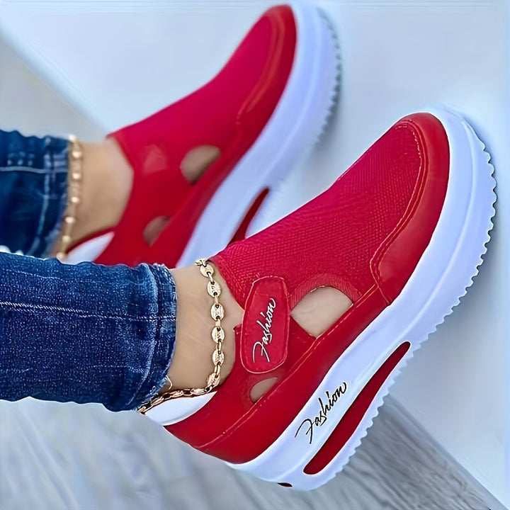Damen Slip-On Sneaker aus Strickmaterial | Atmungsaktiv &amp; ultraleicht für Alltag | FlexiKnit Komfortschuhe