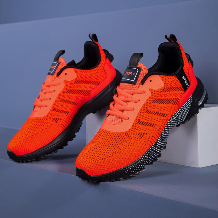 Herren Laufschuhe ultraleicht | Atmungsaktives Mesh | Flexible, stoßdämpfende Sohle | Schnürung | Für Sport, Outdoor &amp; Alltag