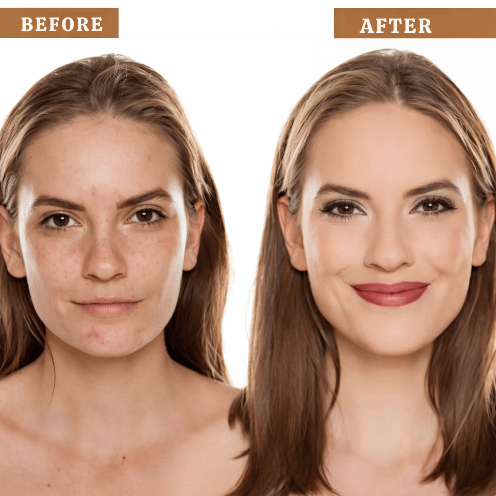 Foundation Stick Color-Adaptive &amp; Moisturizing | Makeup Stick with Integrated Brush | Natural Even Complexion | ElaraGlow