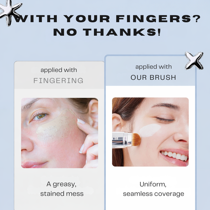 Foundation Stick Color-Adaptive &amp; Moisturizing | Makeup Stick with Integrated Brush | Natural Even Complexion | ElaraGlow